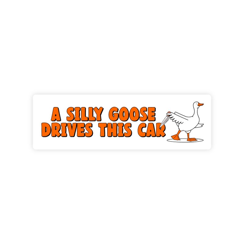 A Silly Goose Drives This Car Bumper Sticker
