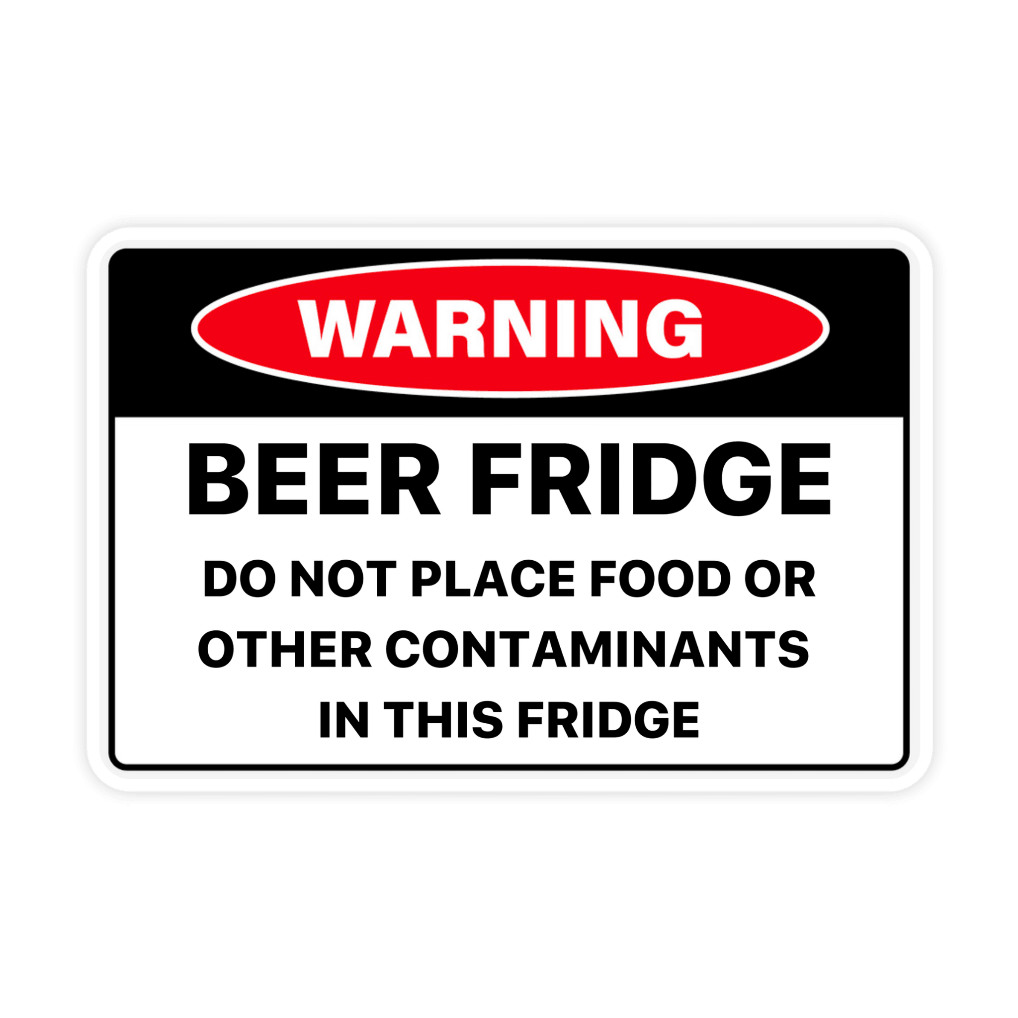 Beer Fridge Warning Sticker