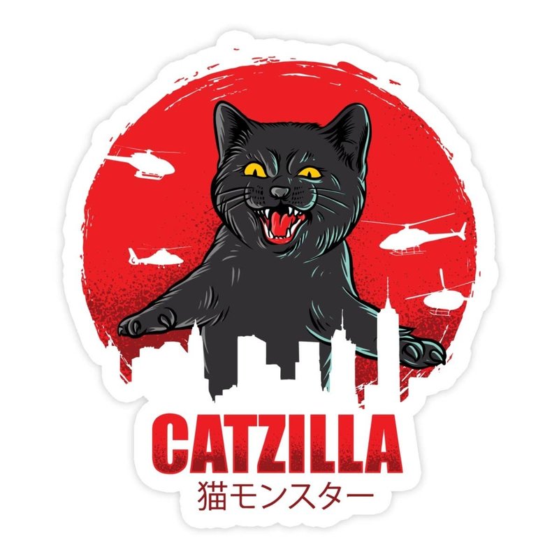 Catzilla Parody Sticker