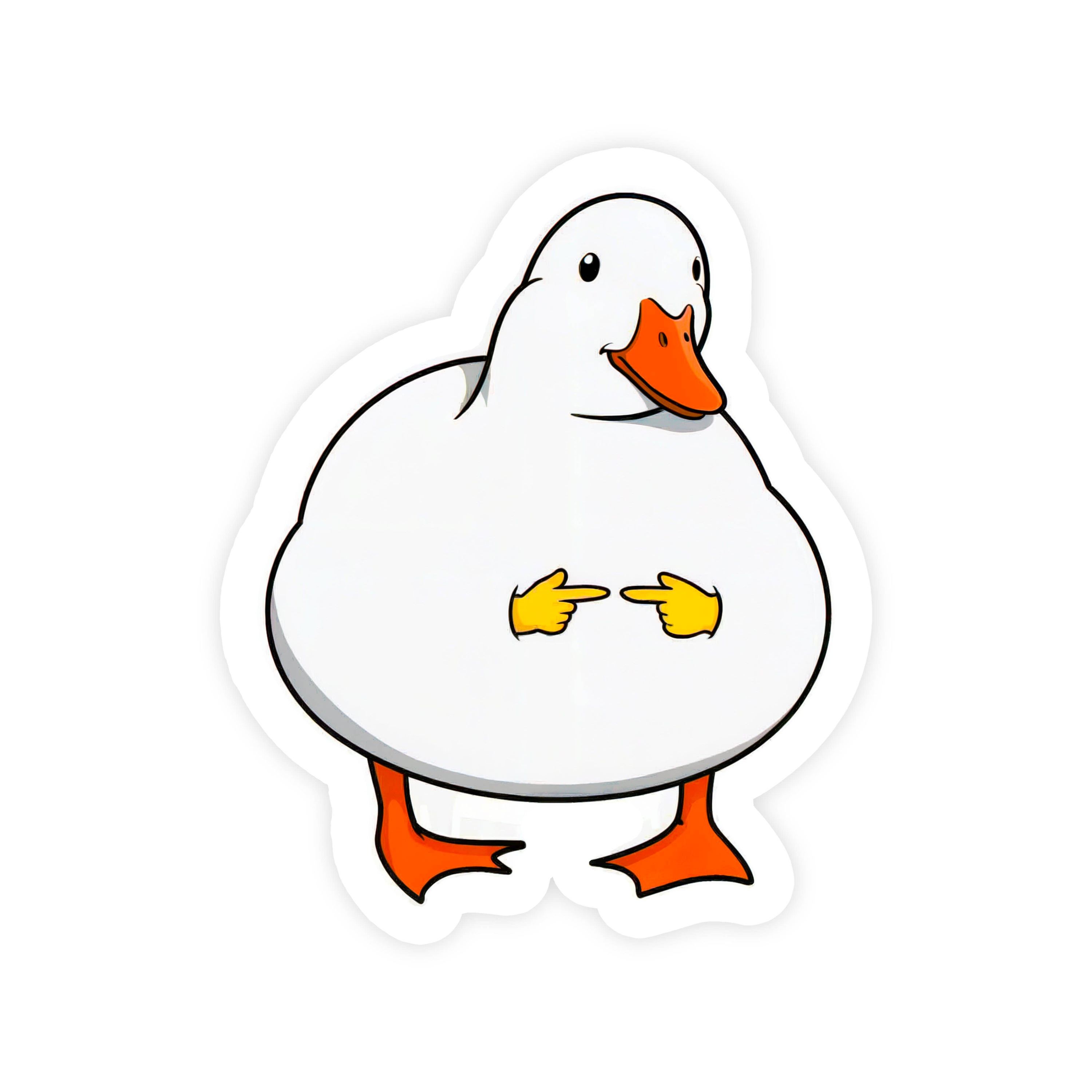 Duck Pointing Fingers Sticker