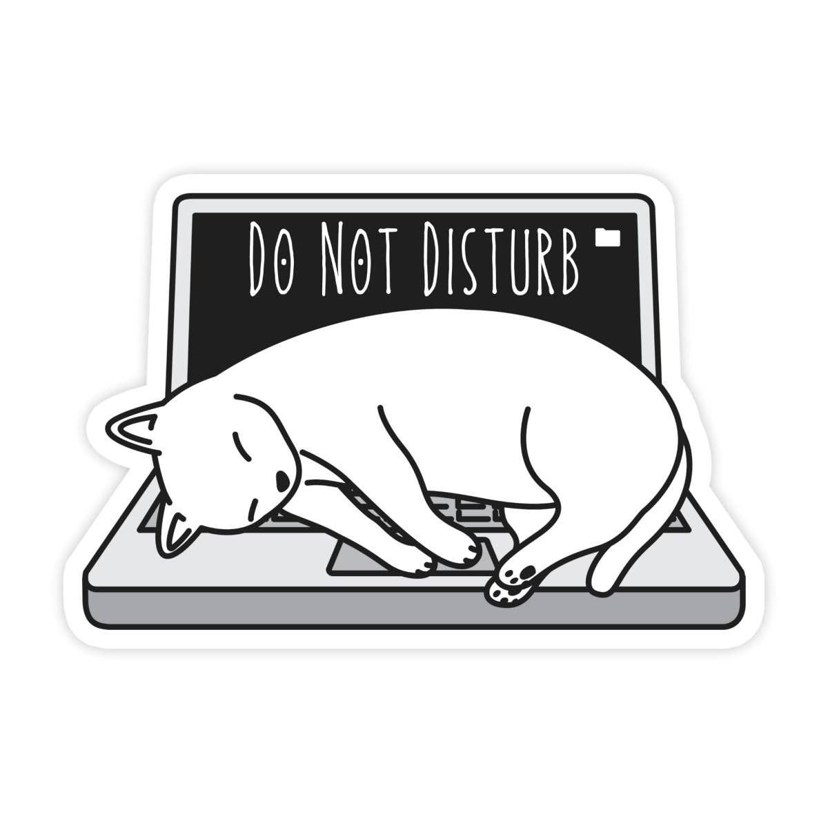 Do Not Disturb Laptop Cat Sticker