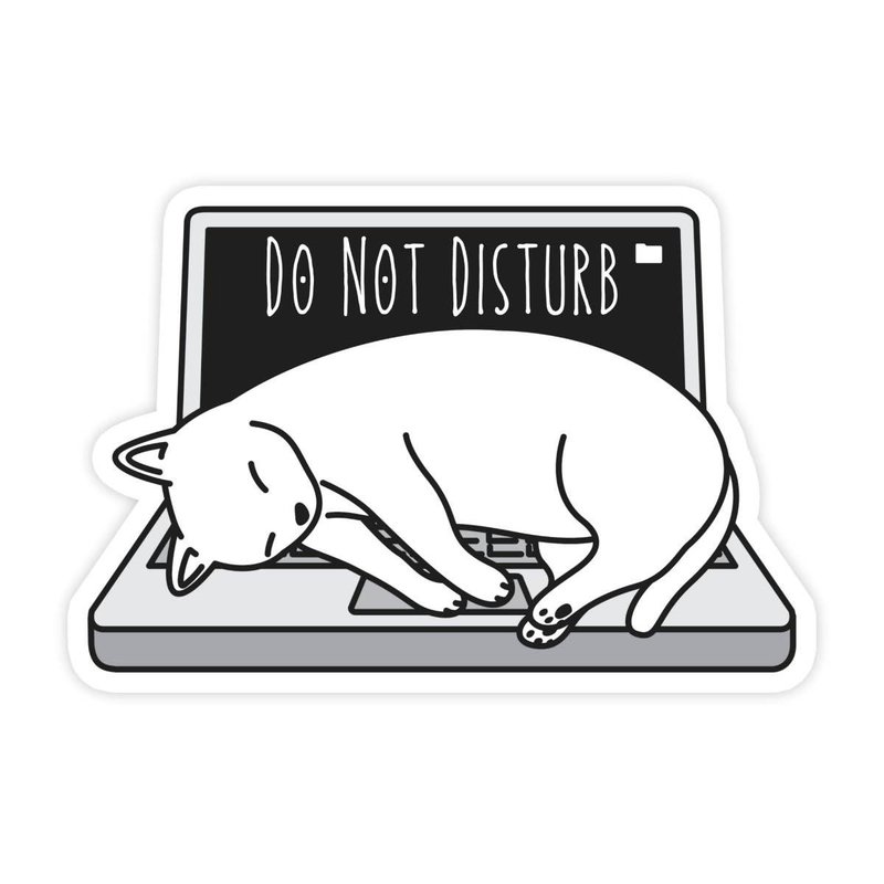 Do Not Disturb Laptop Cat Sticker