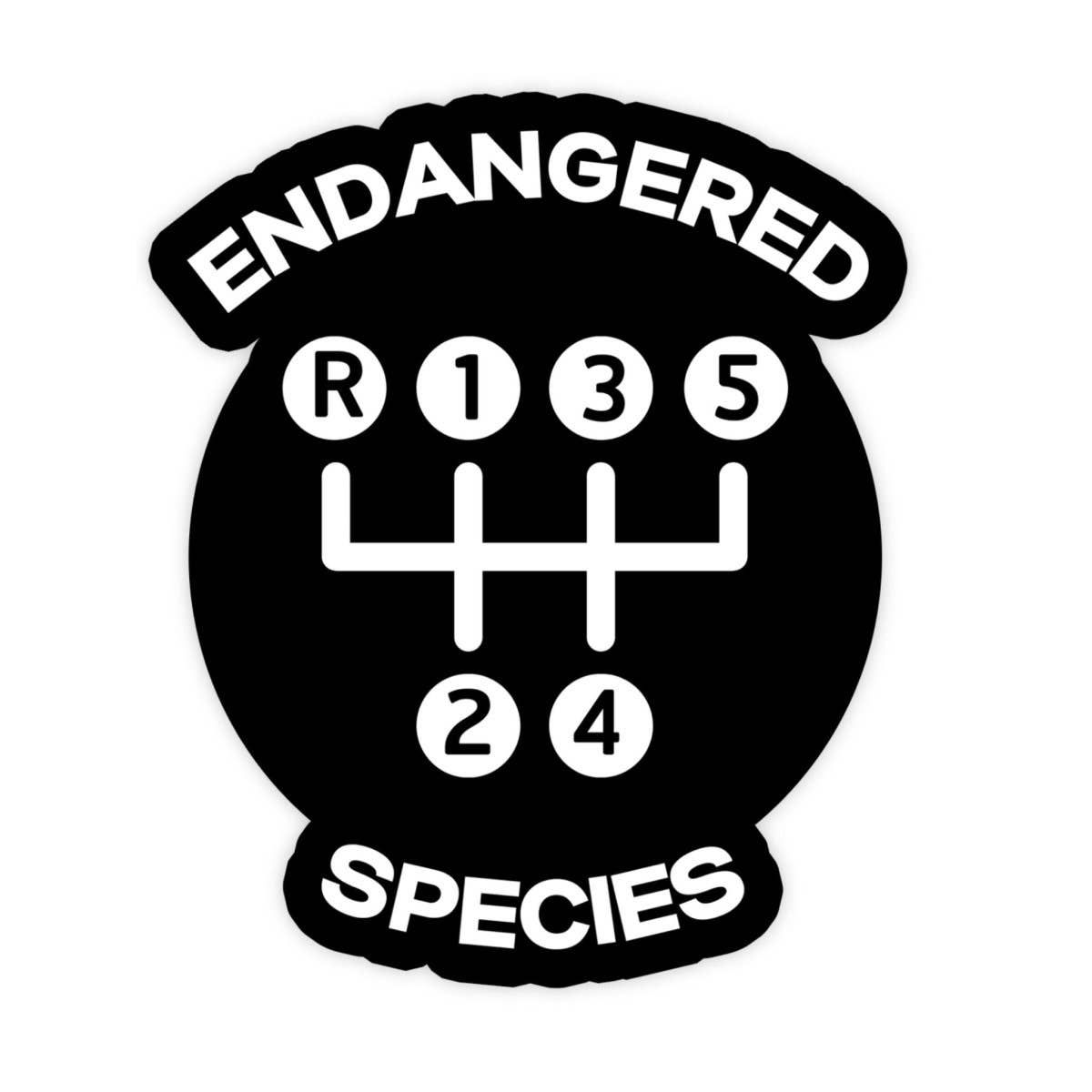 Endangered Species Five Speed Manual Sticker