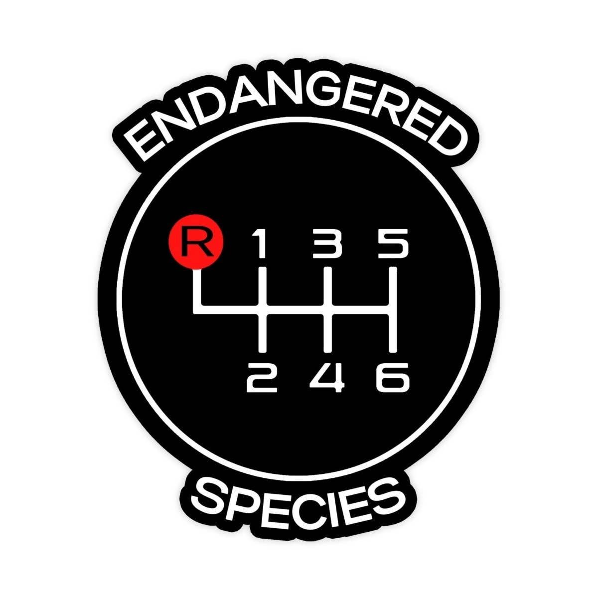 Endangered Species Six Speed Manual Sticker
