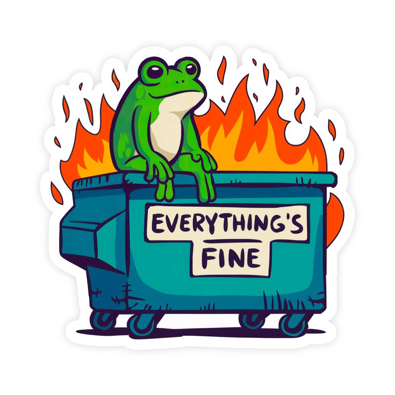 Everything's Fine Frog Stickers