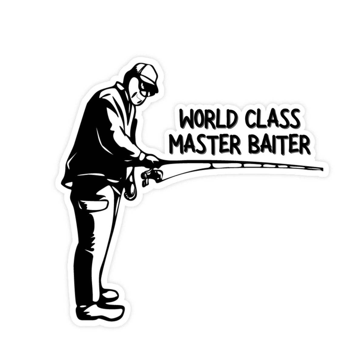 World Class Master Baiter Fishing Guy Sticker