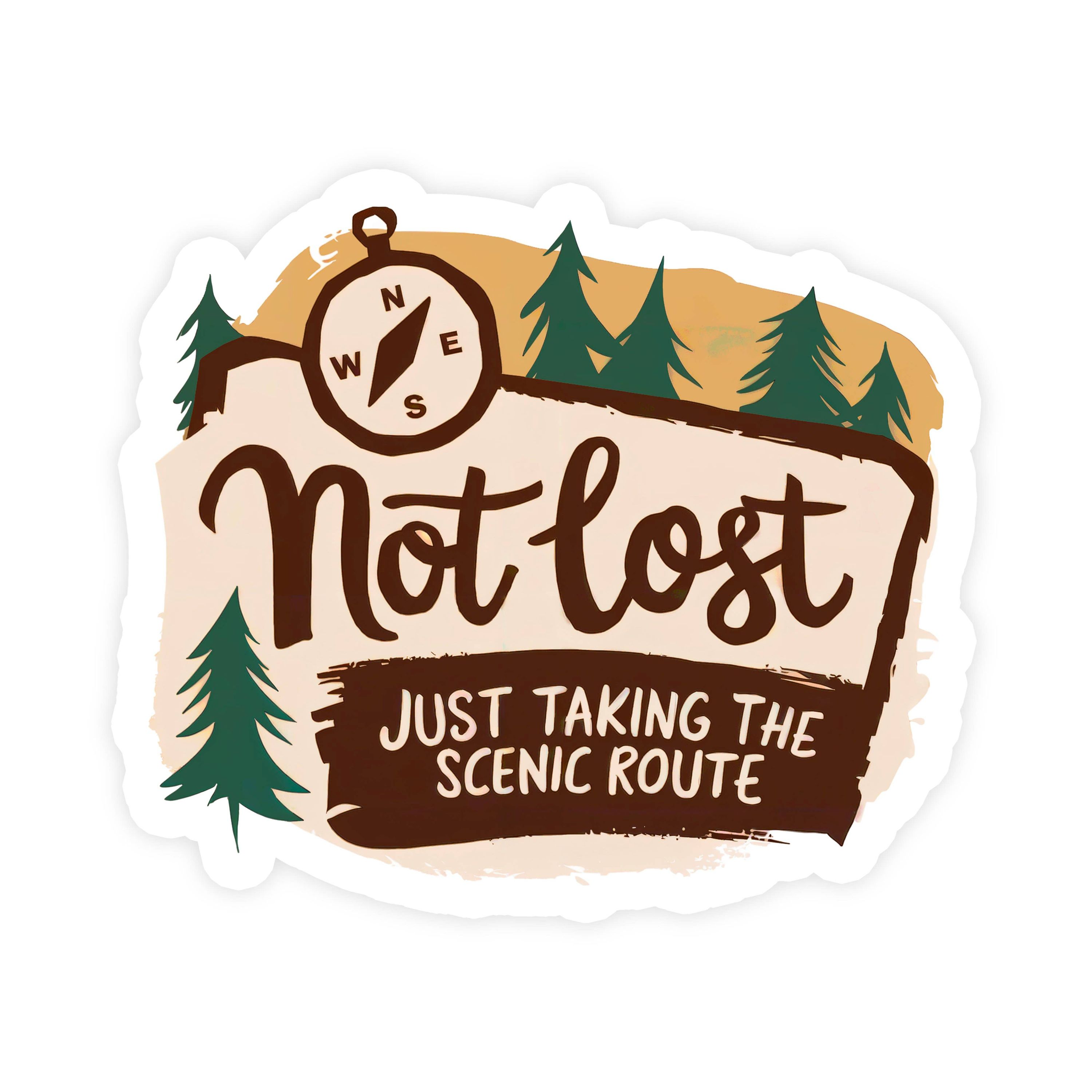 Not Lost Just Taking The Scenic Route Sticker