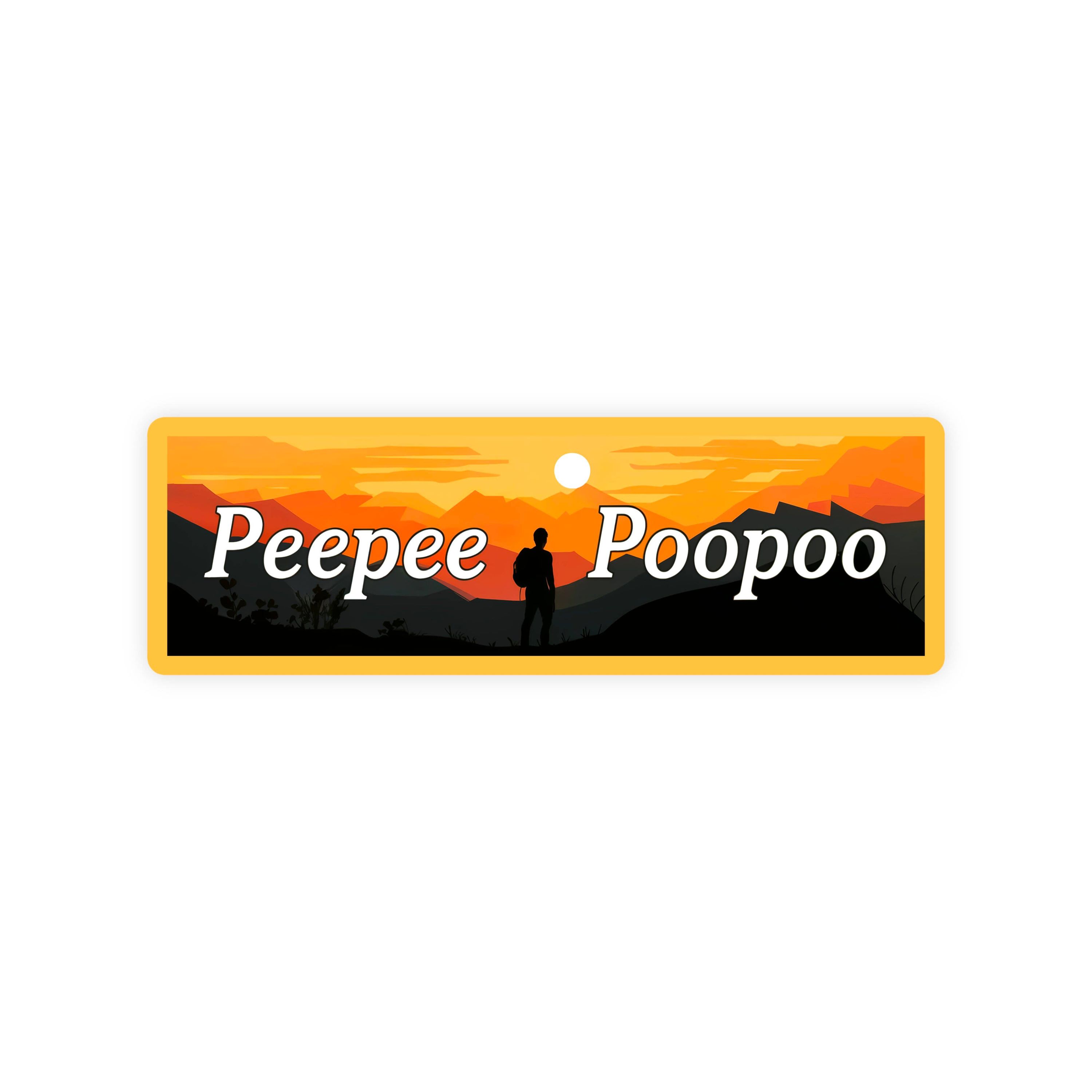 Peepee Poopoo Sunset Scenic Bumper Sticker