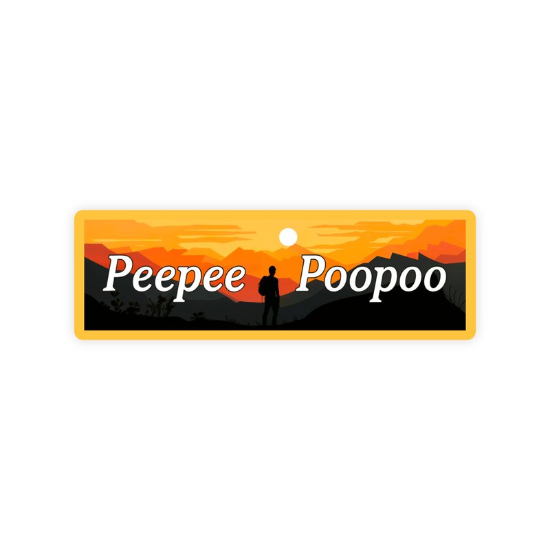 Peepee Poopoo Sunset Scenic Bumper Sticker