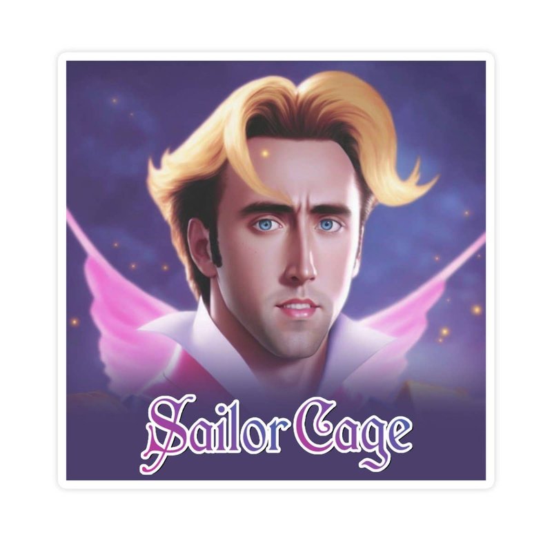 Sailor Cage Sailor Moon Nicolas Cage Sticker