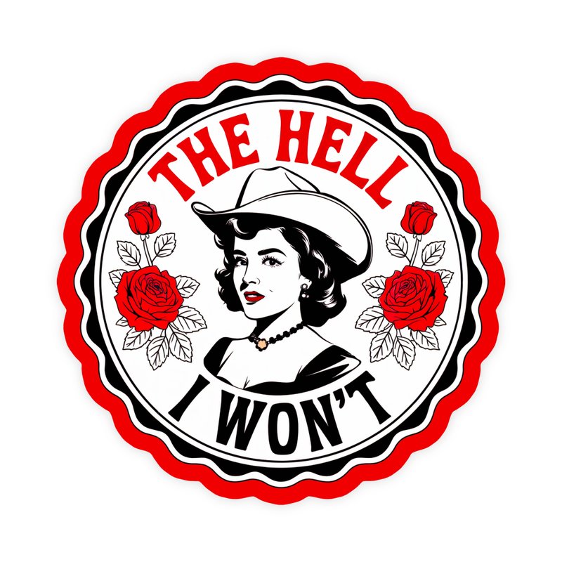 The Hell I Won’t Cowgirl Sticker