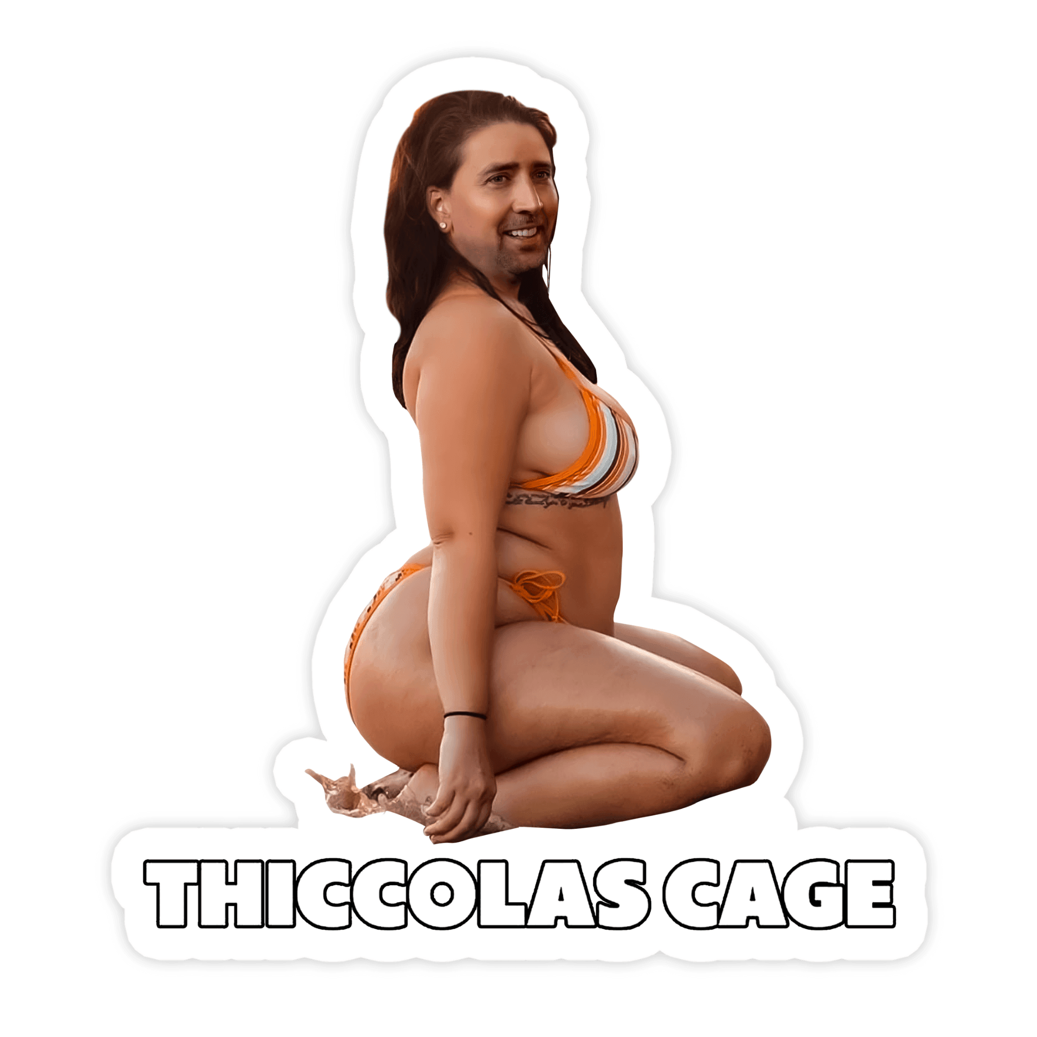 Thiccolas Cage Nicolas Cage Bumper Sticker