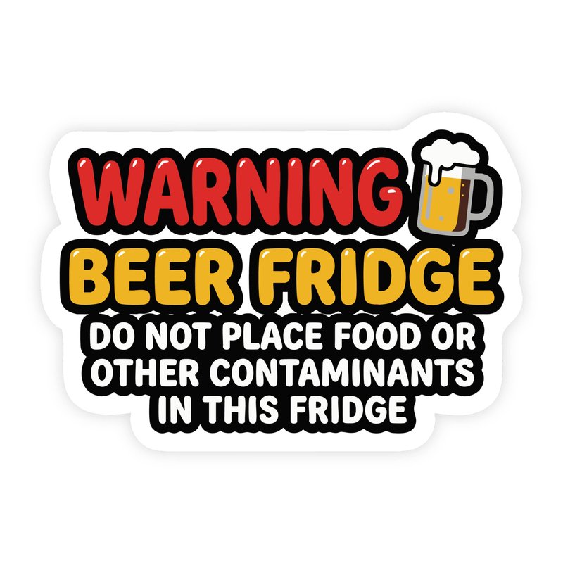 Beer Fridge Cartoon Sticker