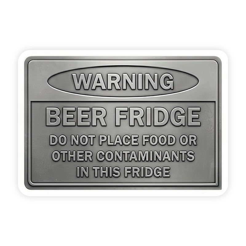 Beer Fridge Warning Sticker