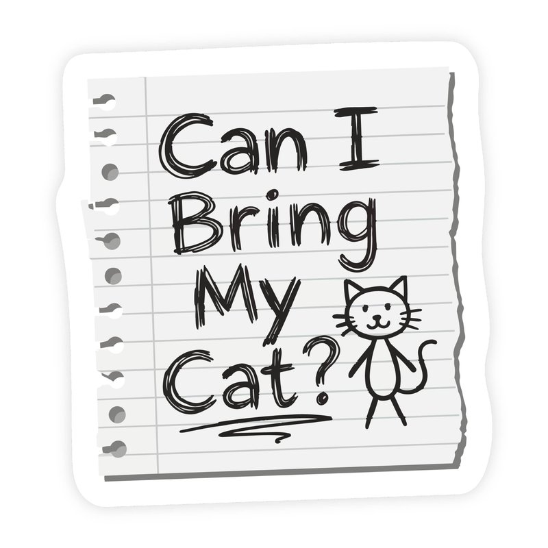 Can I Bring My Cat Notebook Sketch Sticker