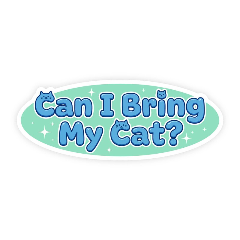 My Cat Blue Bubble Letter Aesthetic Sticker