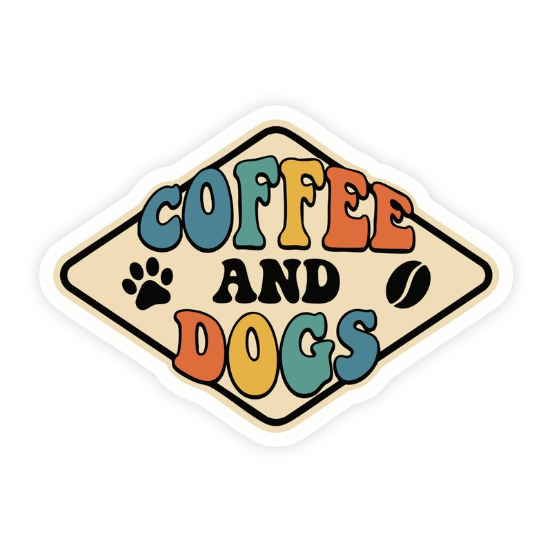 Coffee and Dogs Diamond Sticker