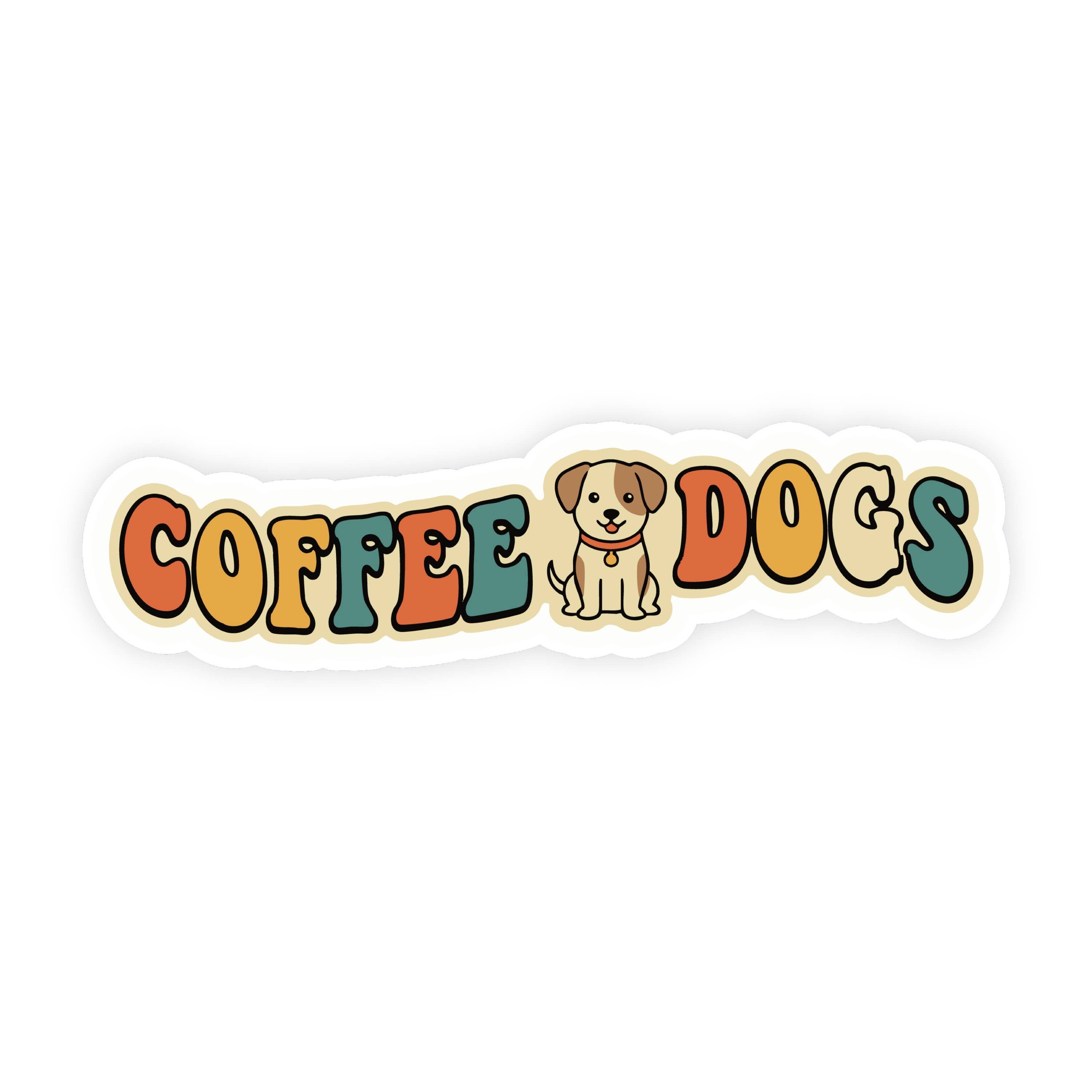 Coffee and Dogs Cartoon Sticker