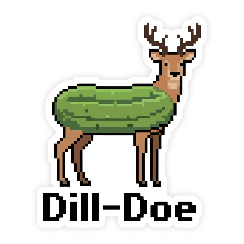 Dill Doe 8bit Pixel Deer Sticker