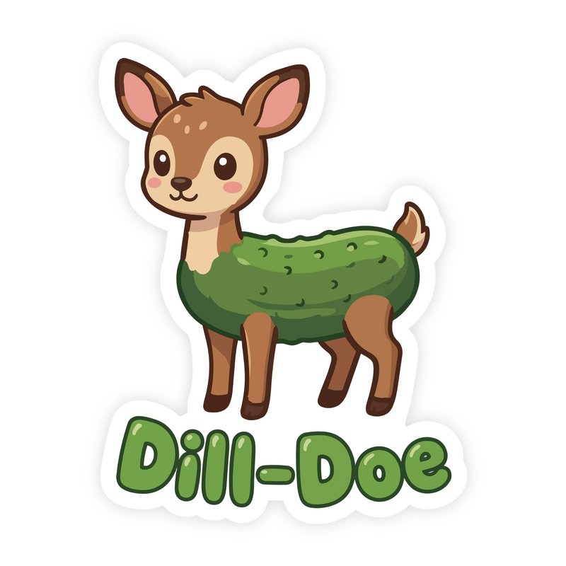 Dill Doe Deer Chibi Pickle Sticker