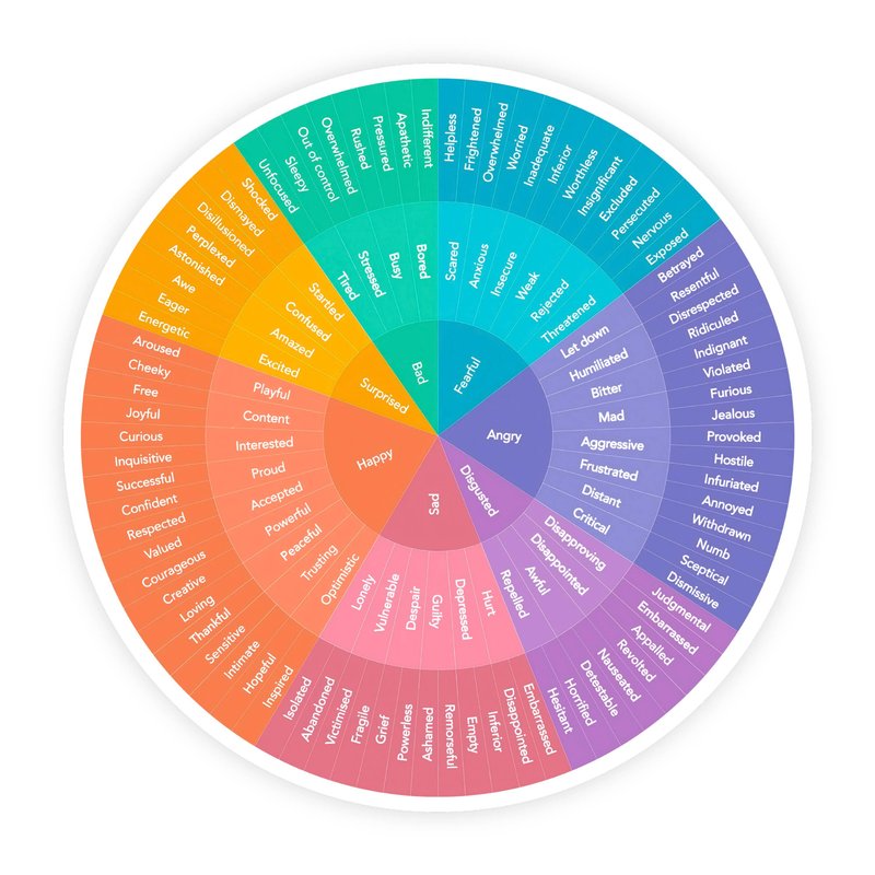 Feelings Wheel Pastel Emotions Sticker