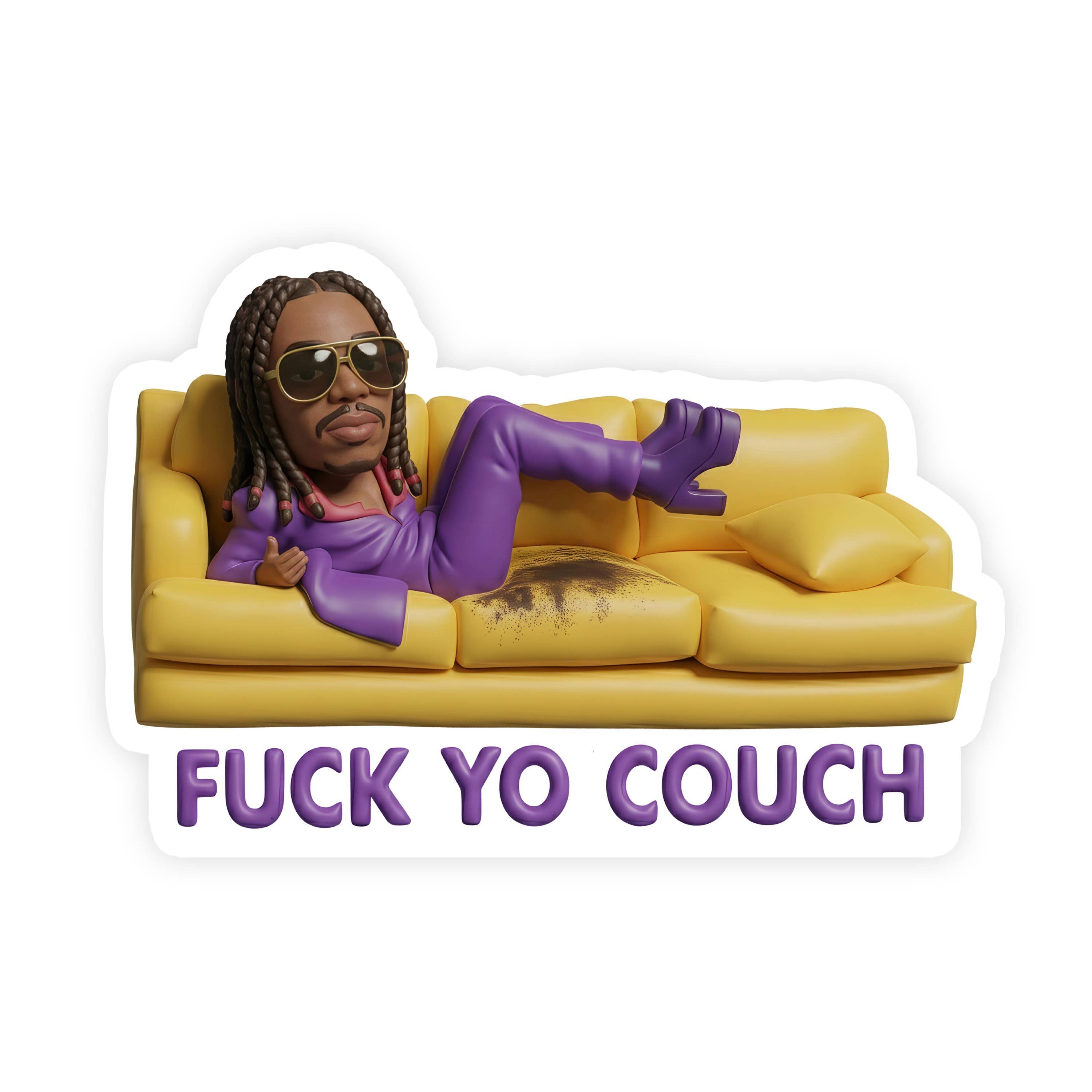 Fuck Yo Couch Dave Chappelle 3D Big Head Sticker