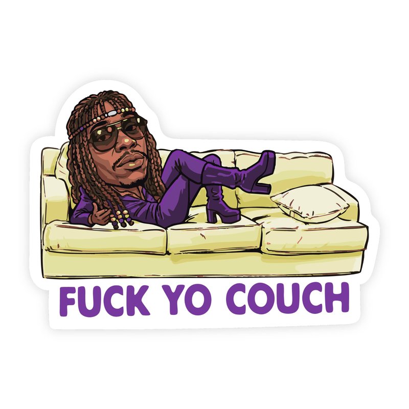 Fuck Yo Couch Dave Chappelle Big Head Couch Sticker