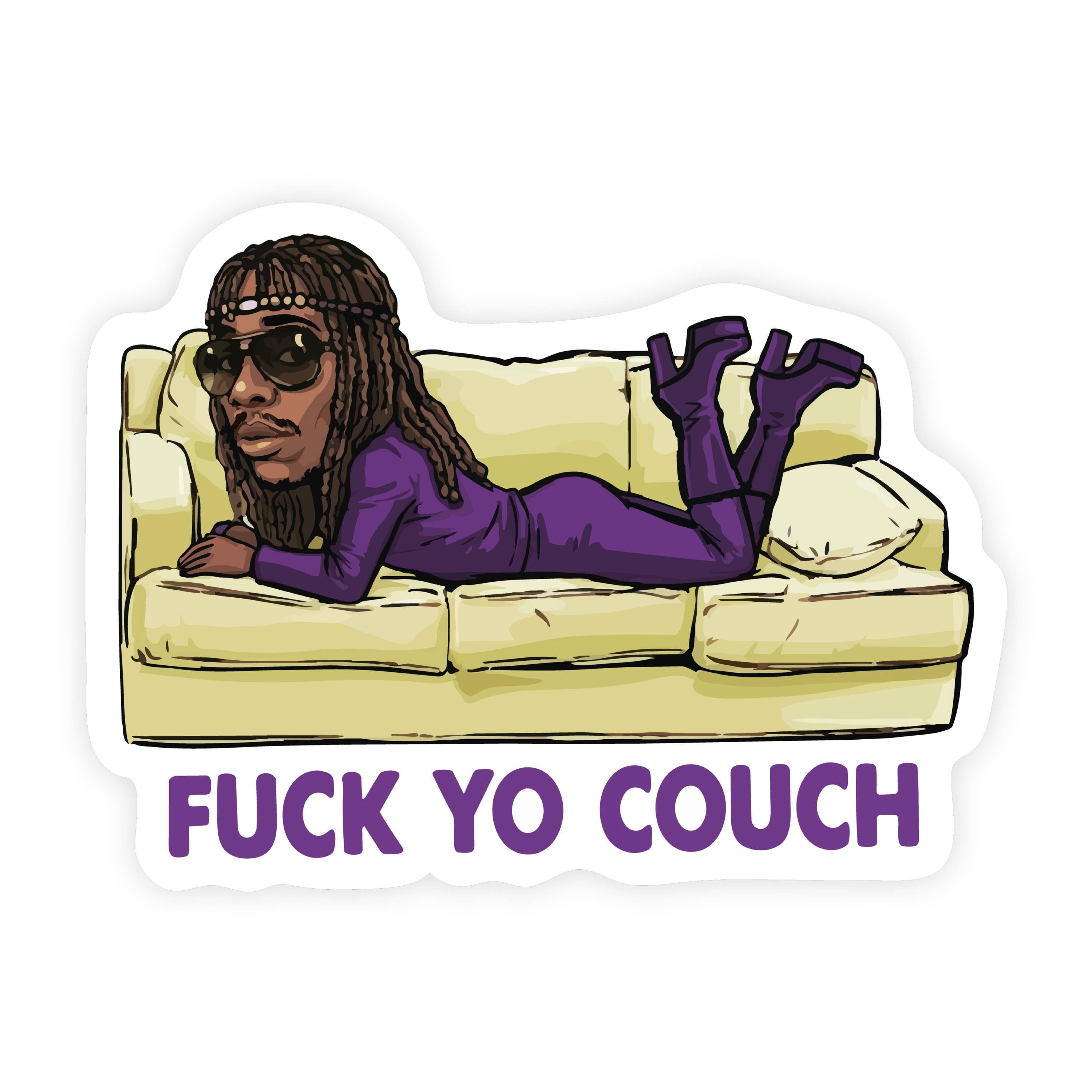 Fuck Yo Couch Dave Chappelle Lying Down Sticker