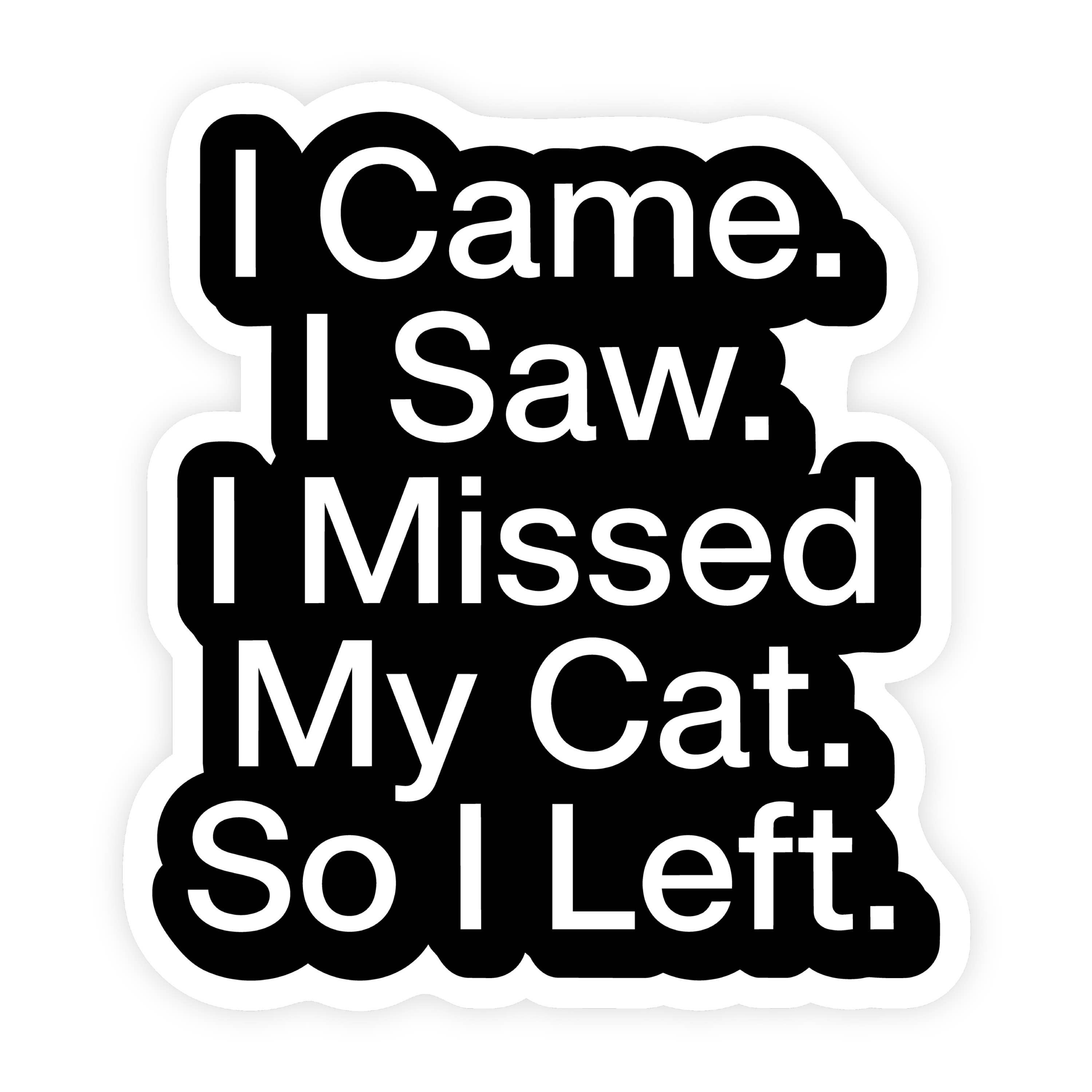 I Came I Saw I Missed My Cat I Left Text Sticker