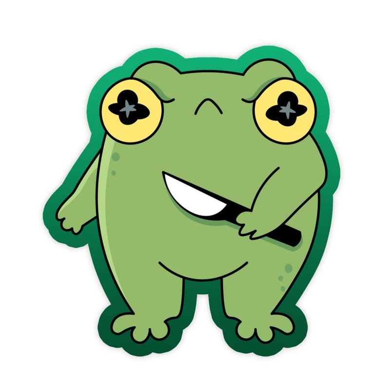 Killer Frog With Knife Sticker