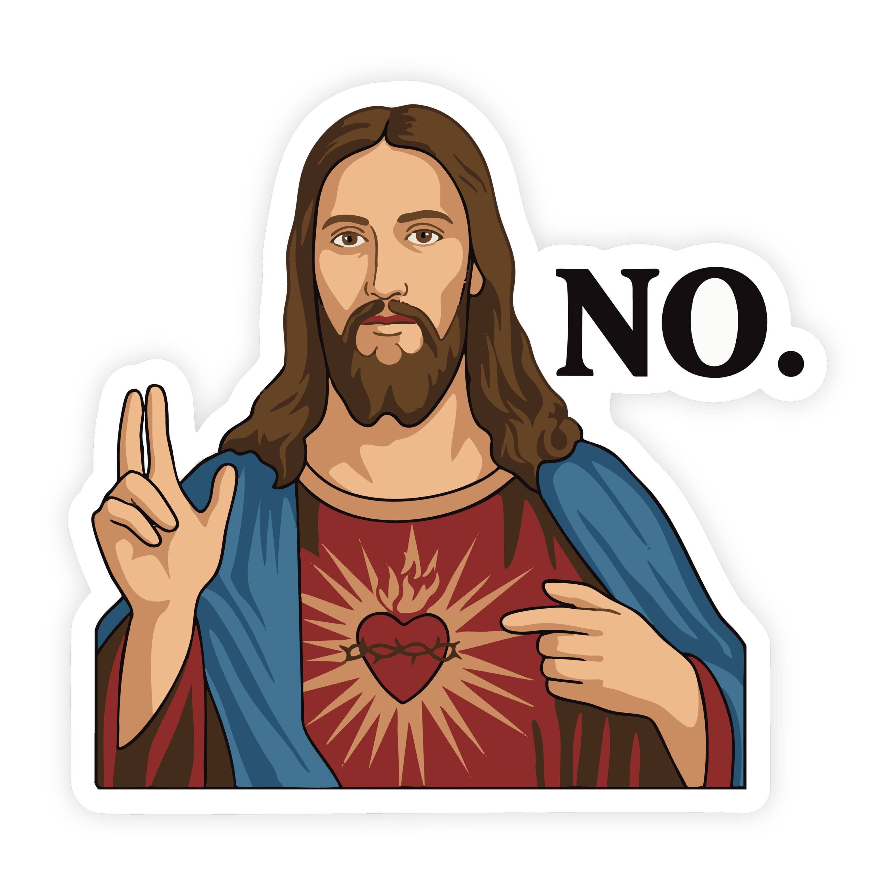 Jesus Nice "No" Parody Religion Sticker