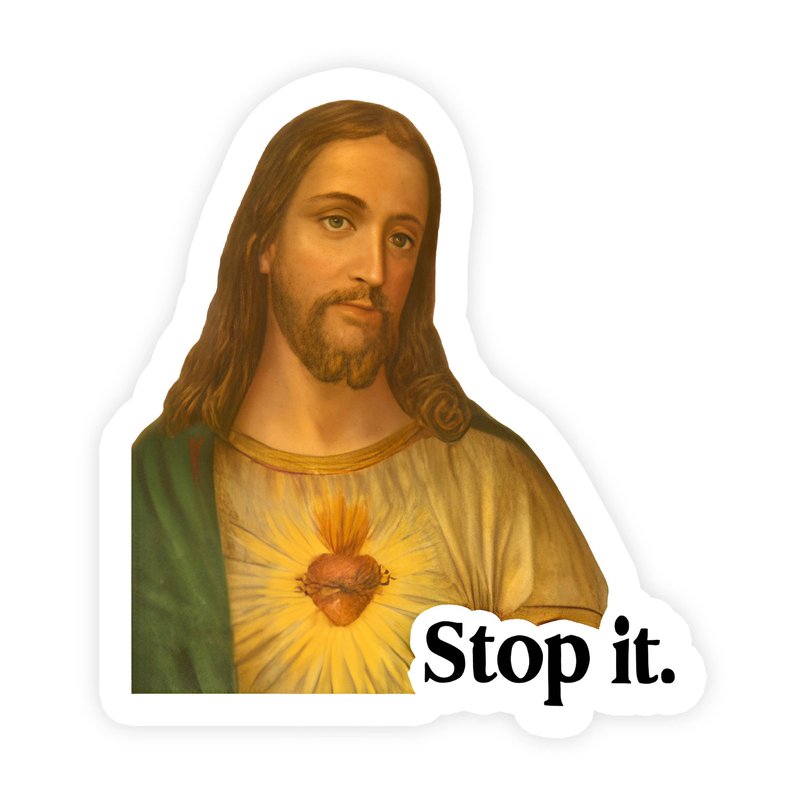 Jesus Nice "Stop It" Parody Religion Sticker