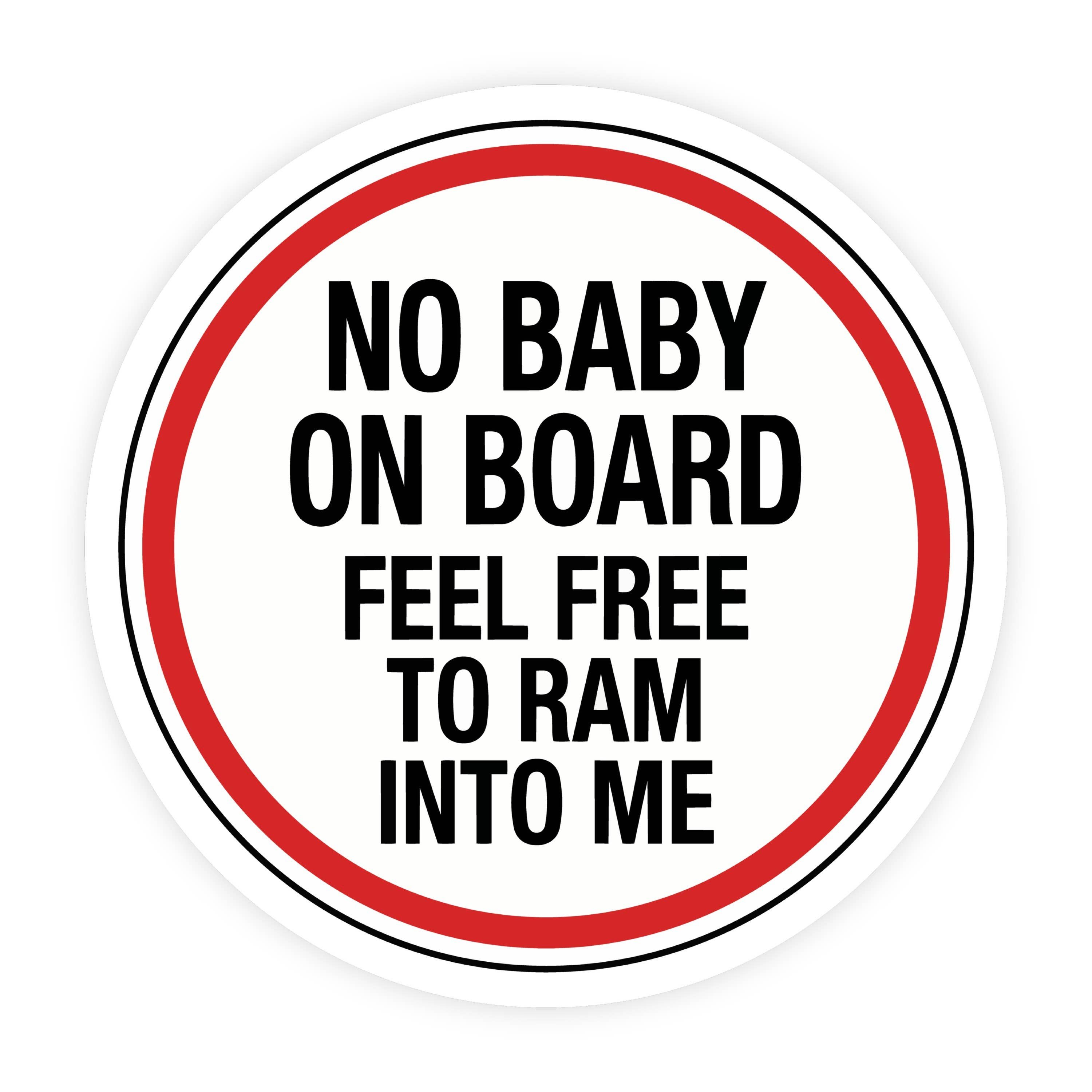 No Baby On Board Feel Free To Ram Into Me Minimal Sticker