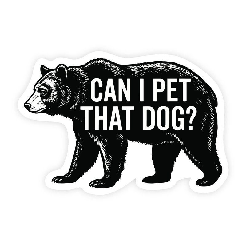 Can I Pet That Dog Illustration Sticker