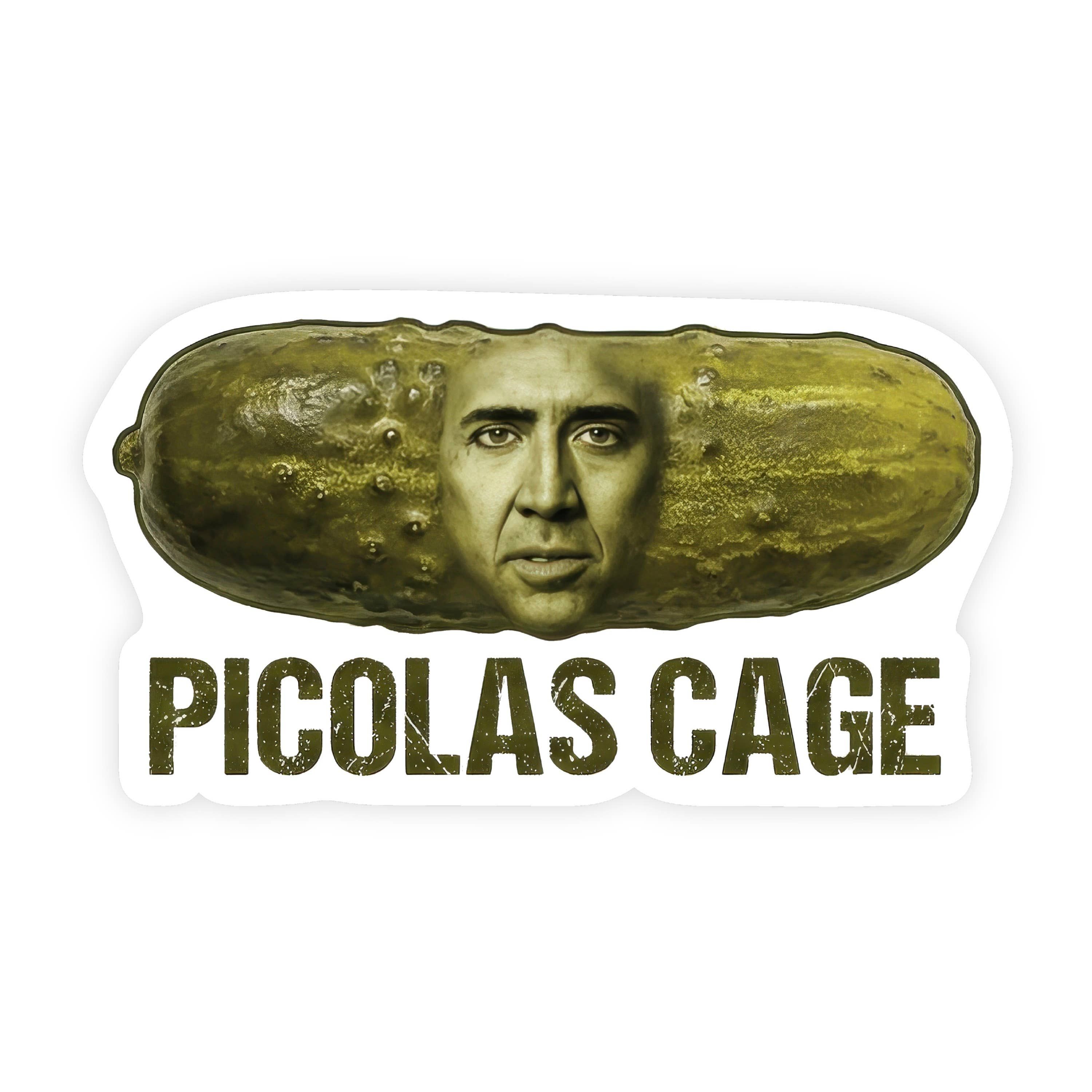 Picolas Cage Nicolas Cage Parody Real Pickle Sticker