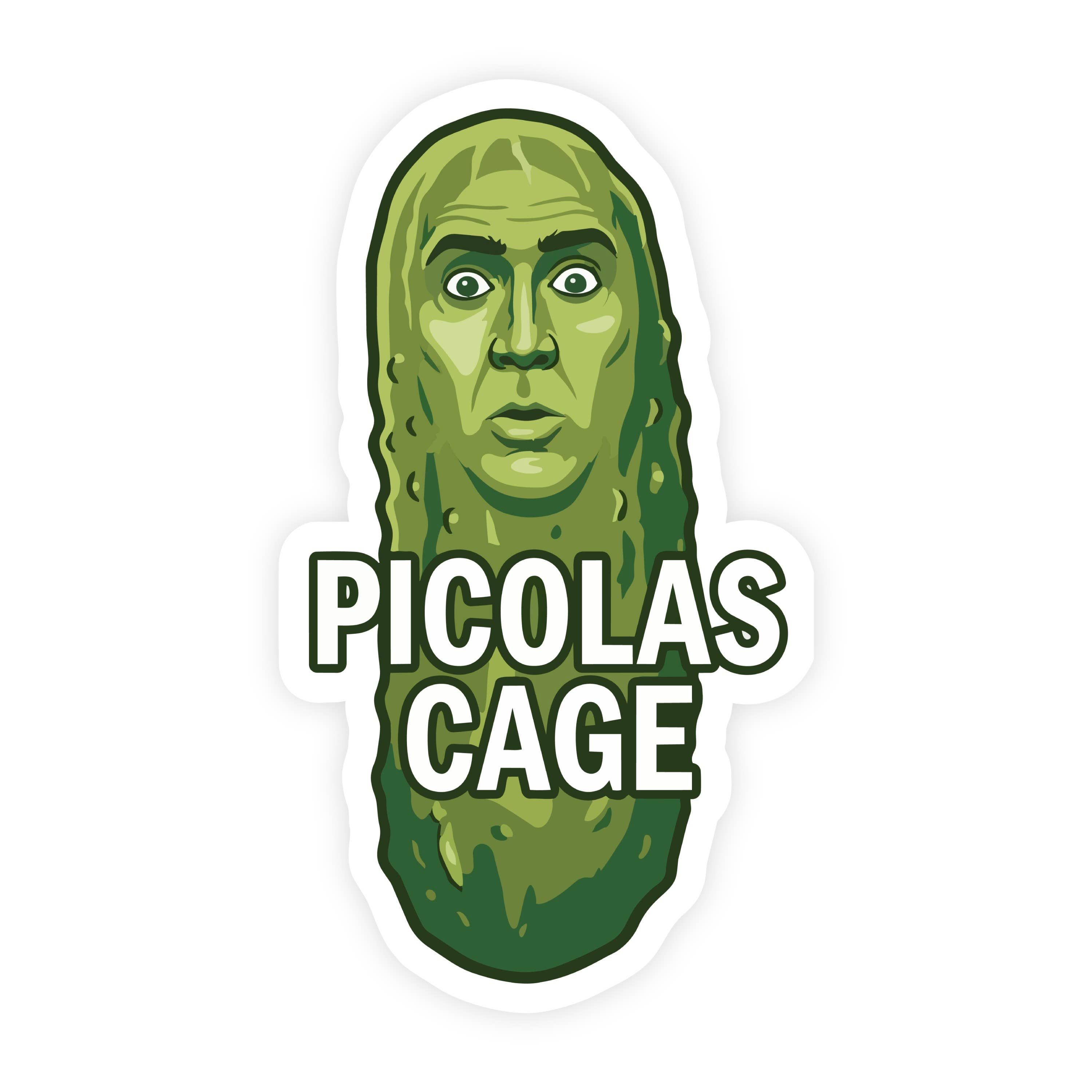 Picolas Cage Nicolas Cage Parody Worry Pickle Sticker