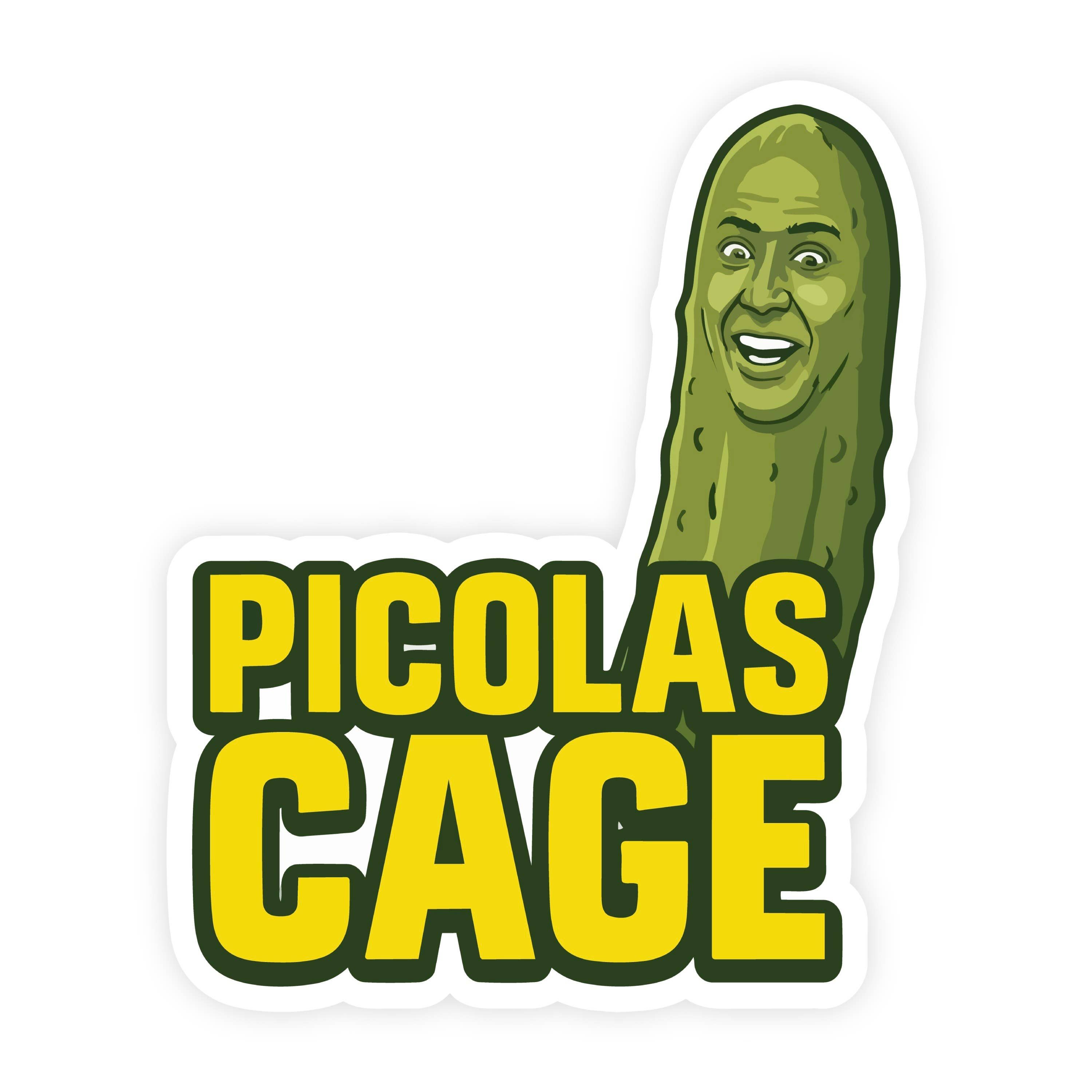 Picolas Cage Nicolas Cage Parody Pickle Sticker