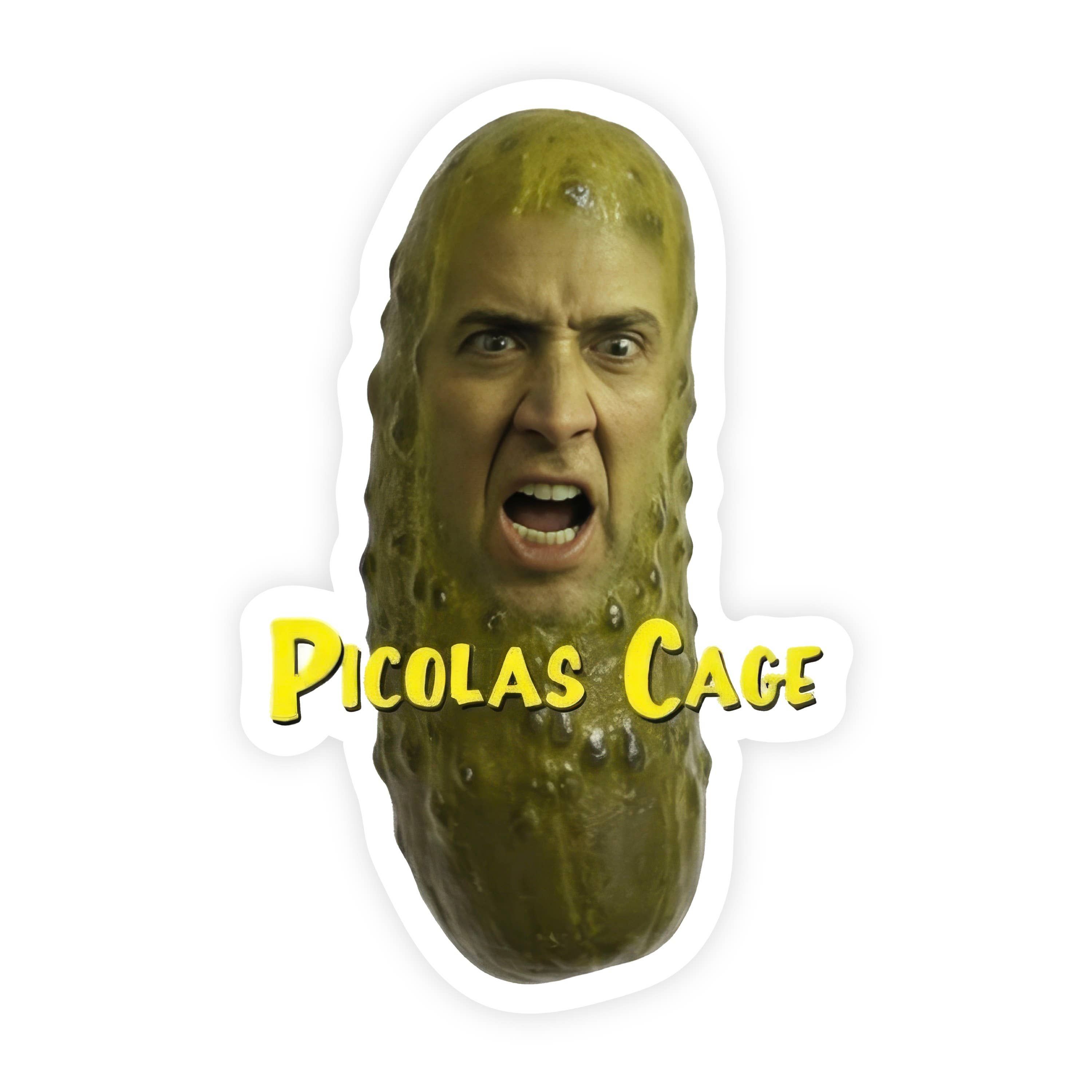 Picolas Cage Nicolas Cage Parody Pickle Sticker