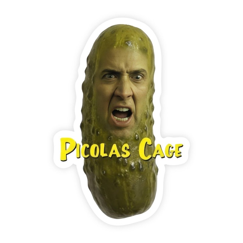 Picolas Cage Nicolas Cage Parody Pickle Sticker