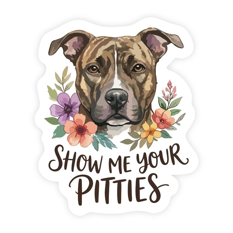 Show Me Your Pitties Pitbull Puppy Watercolor Sticker