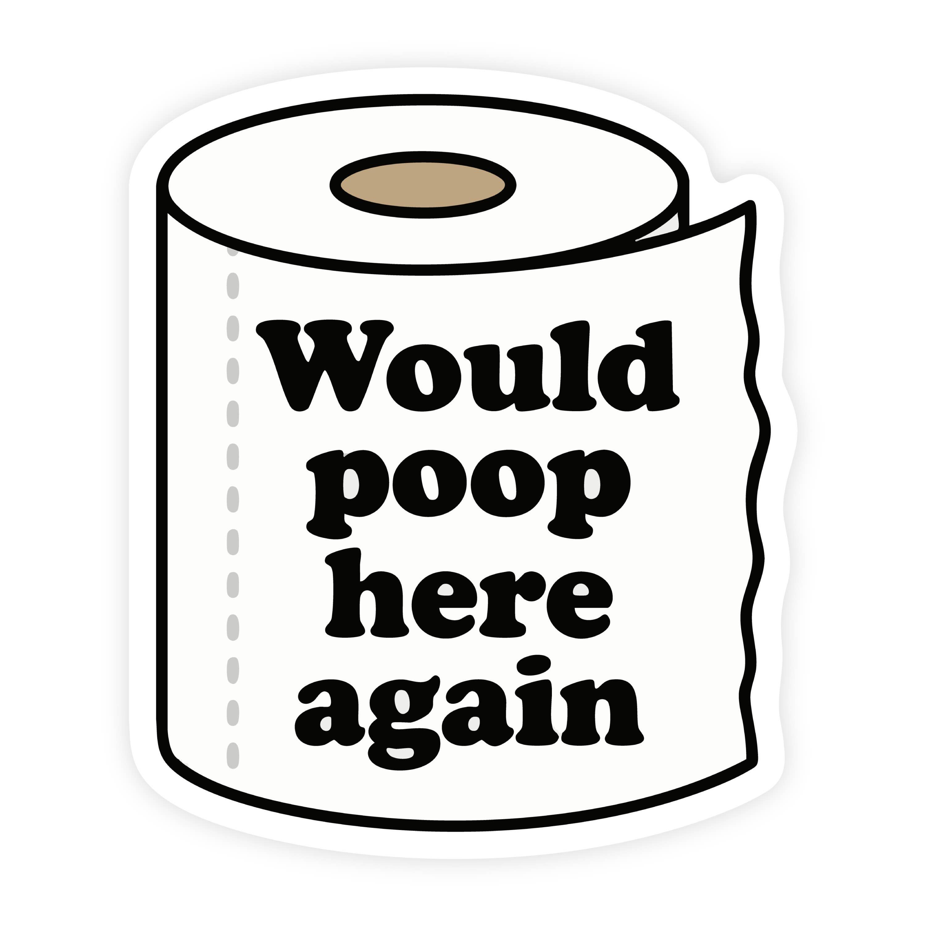5 Stars Poop Here Again Sticker