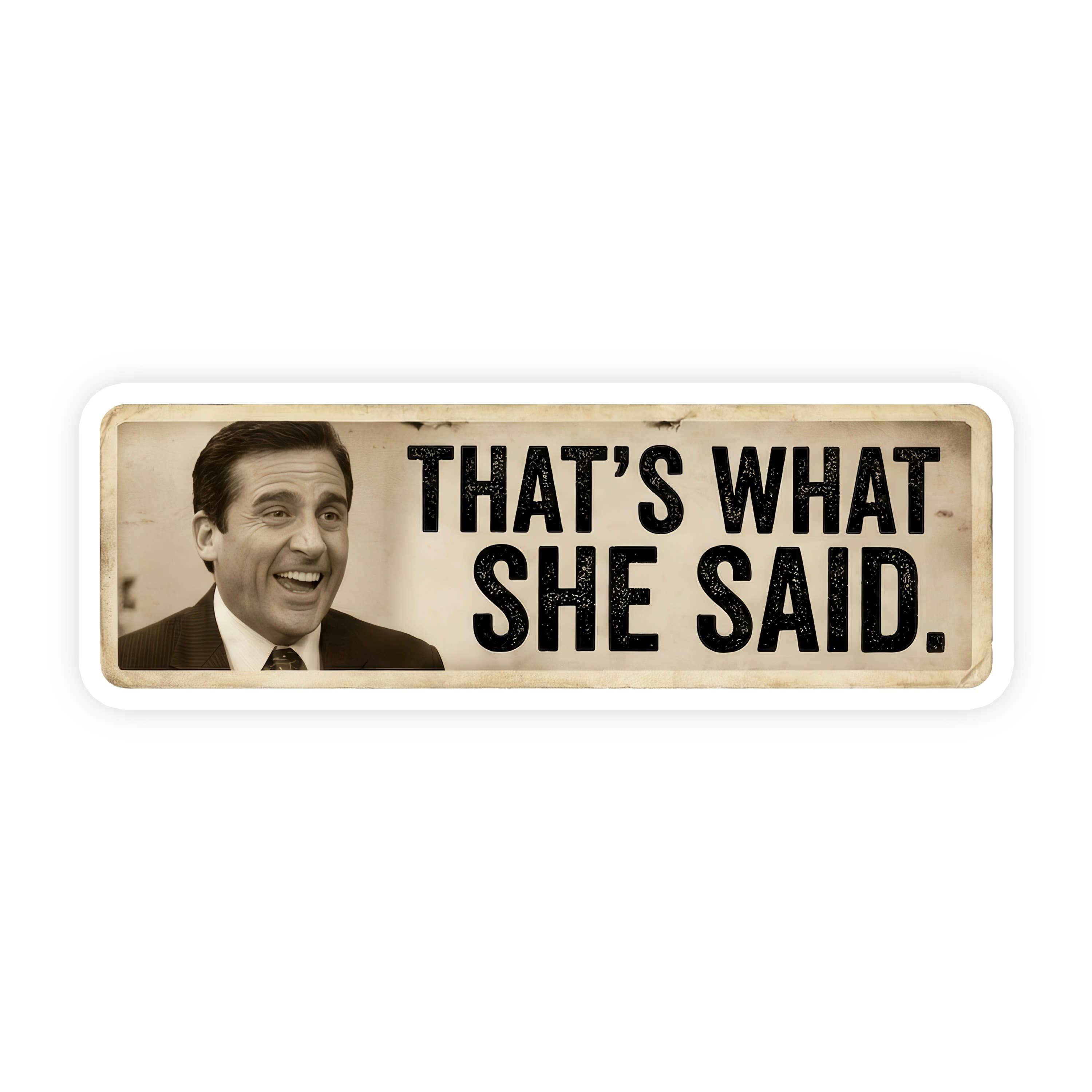 That's What She Said Michael Scott The Office Retro Sticker