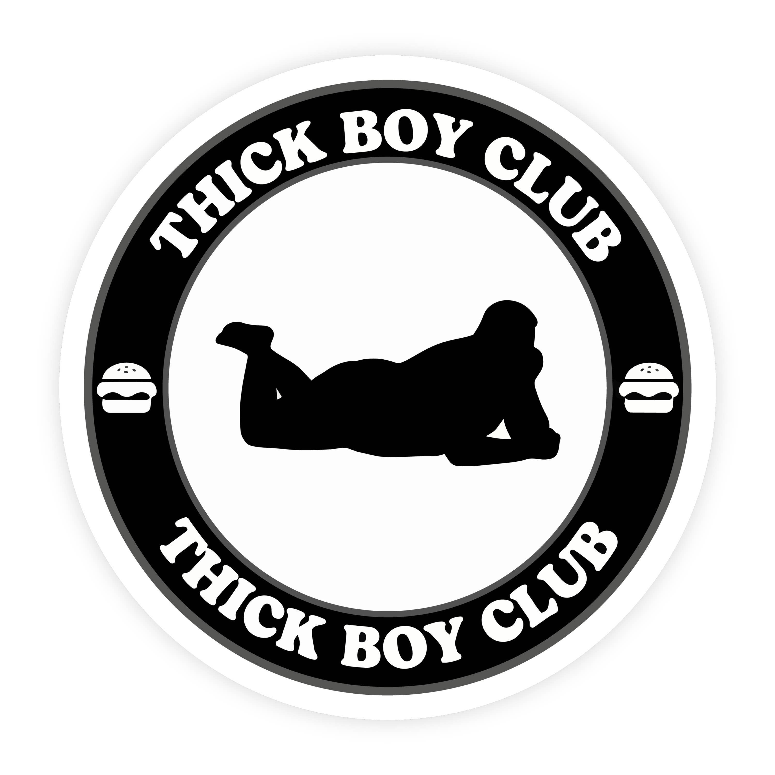 Thick Boy Club B&W Lying Down Sticker