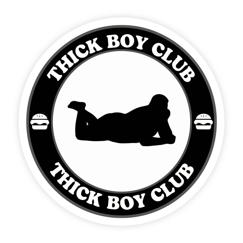 Thick Boy Club B&W Lying Down Sticker