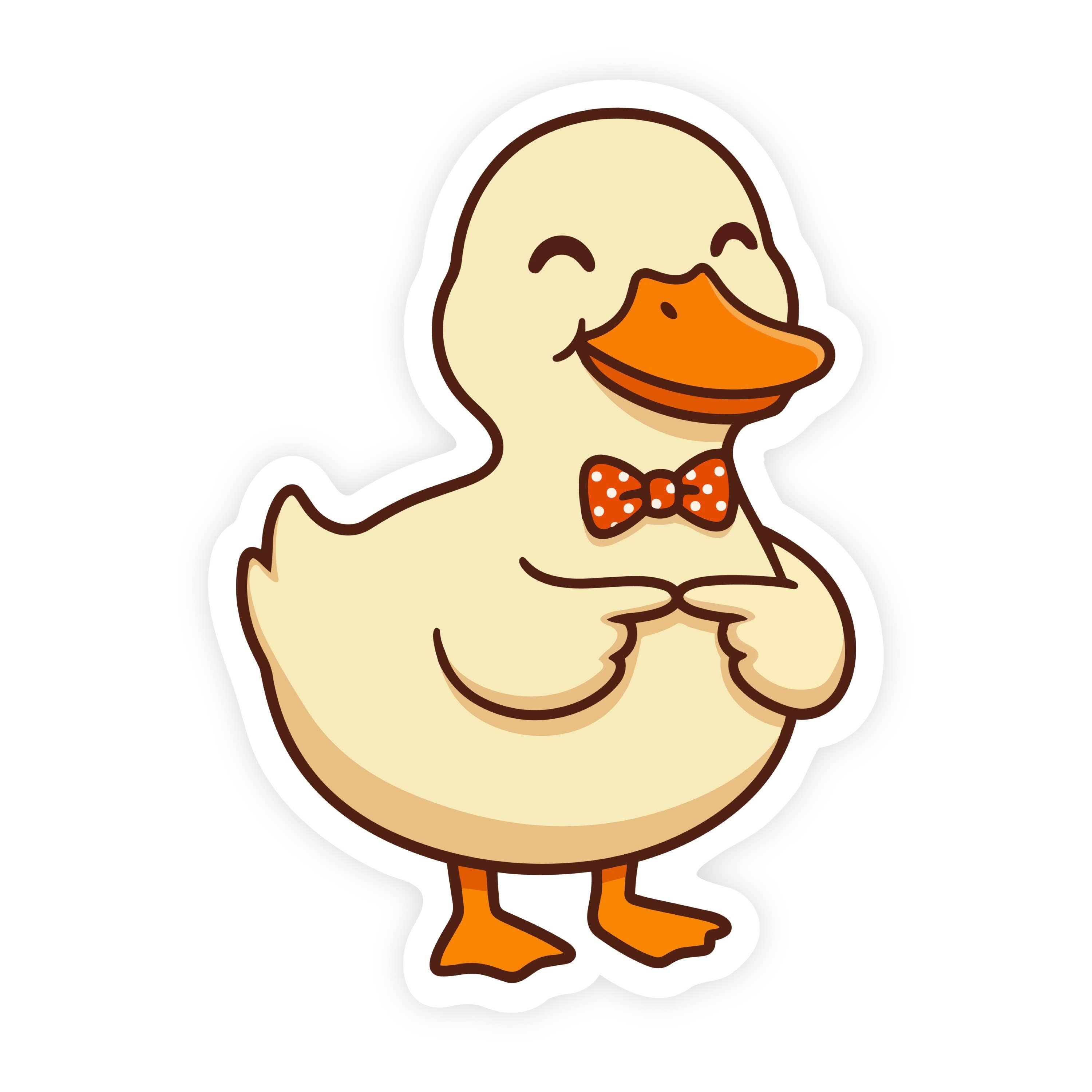 Shy Fancy Duck Pointy Fingers Sticker