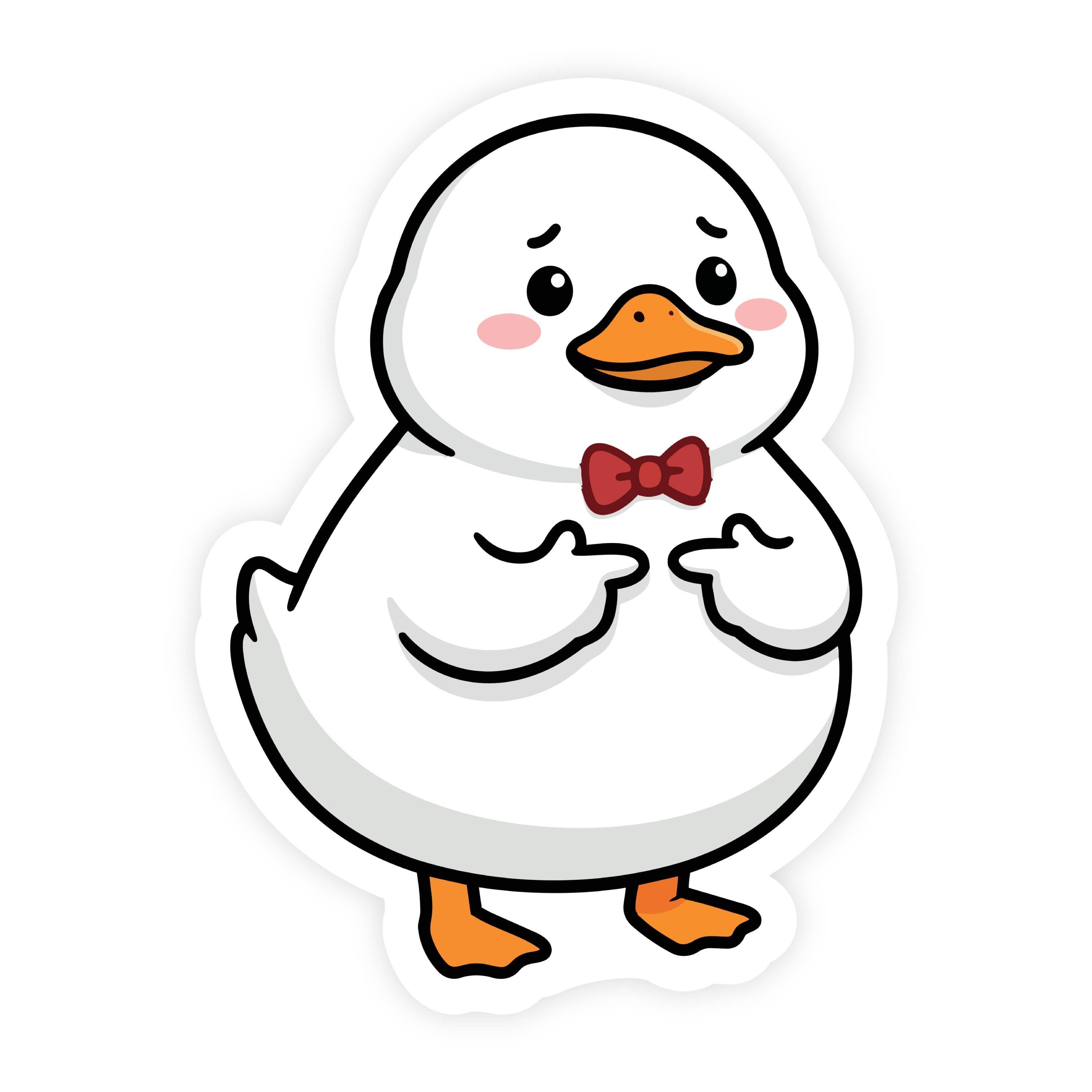 Shy Anxious Duck Pointy Fingers Sticker
