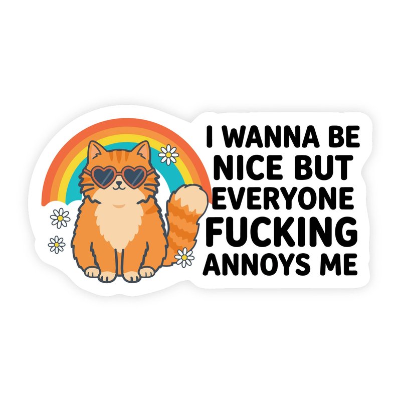 I Wanna Be Nice Orange Tabby Cat Sticker
