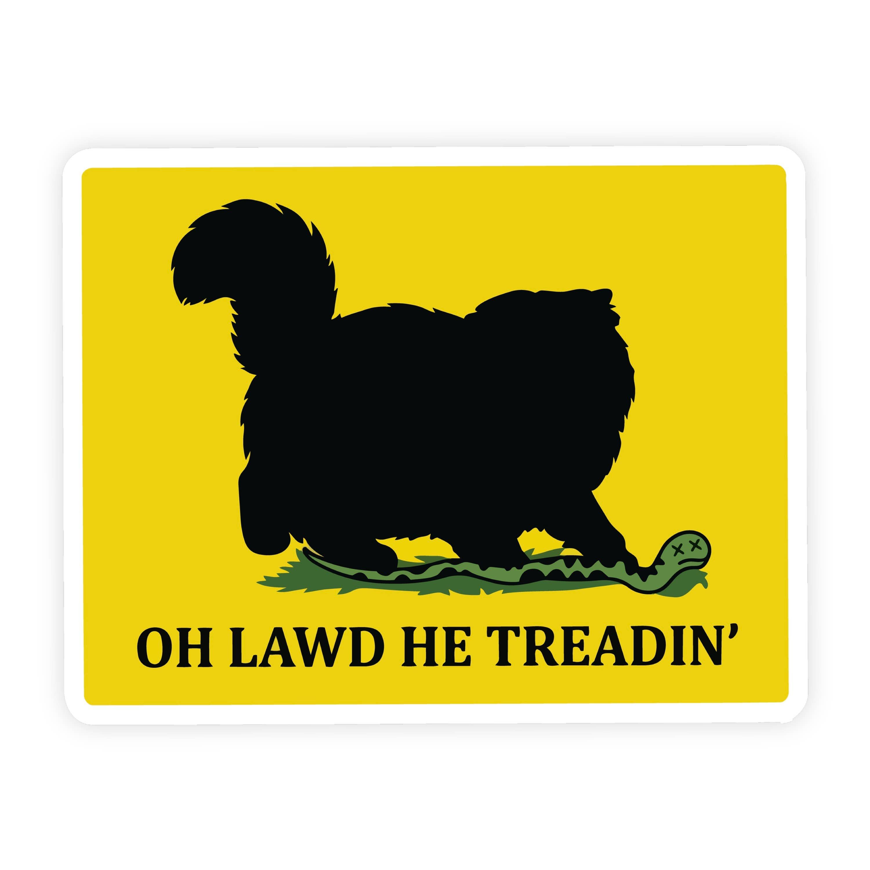 Oh Lawd He Treadin Extra Fluffy Cat Sticker