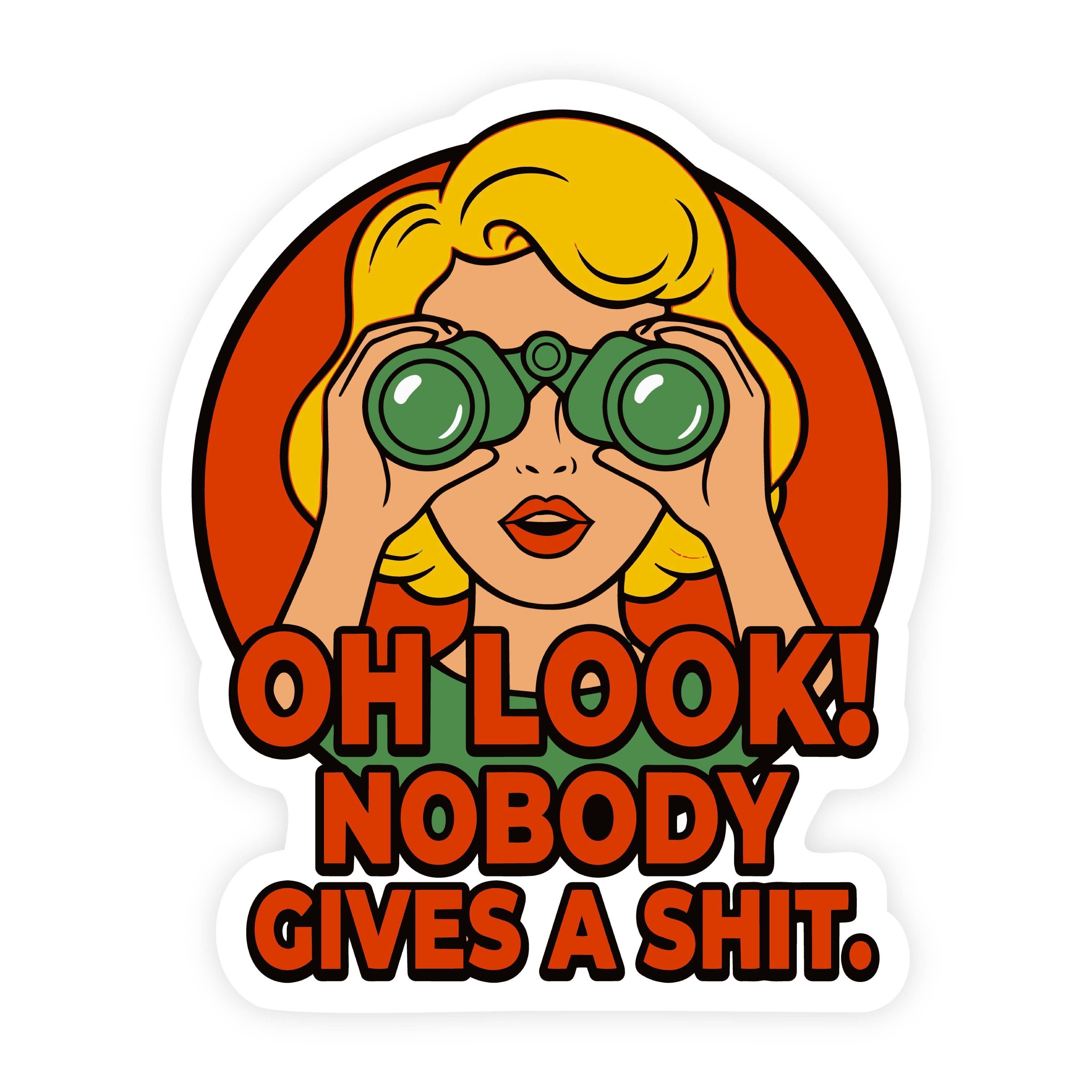 Oh Look Nobody Gives A Shit Cartoon Sticker