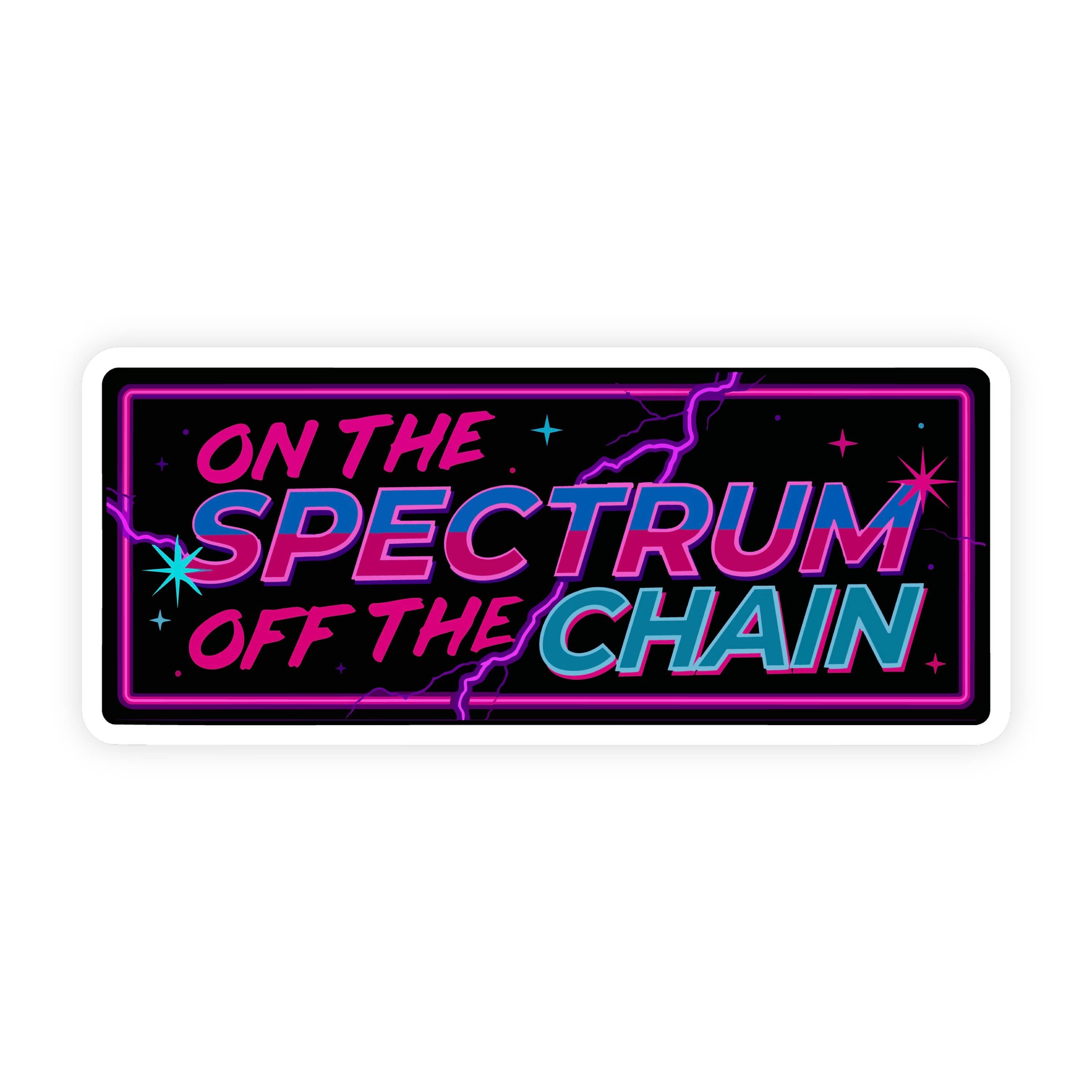 On The Spectrum Off The Chain Neon Synthwave Sticker